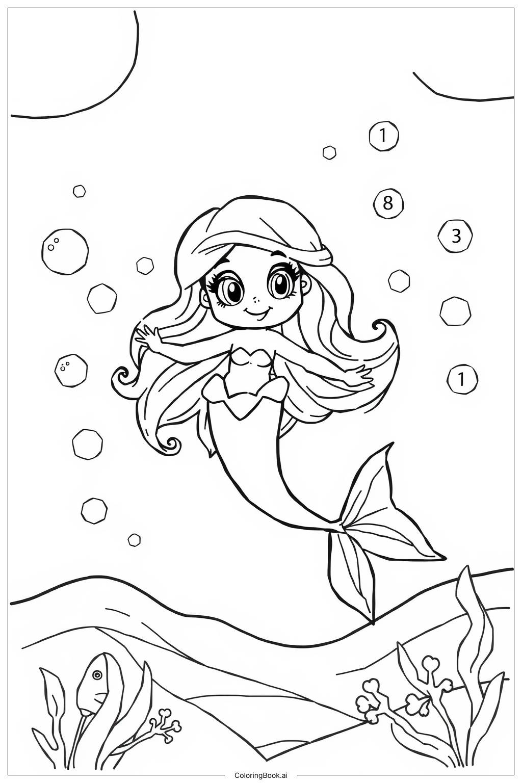  Page de coloriage L'Aventure Sous-Marine de la Sirène 