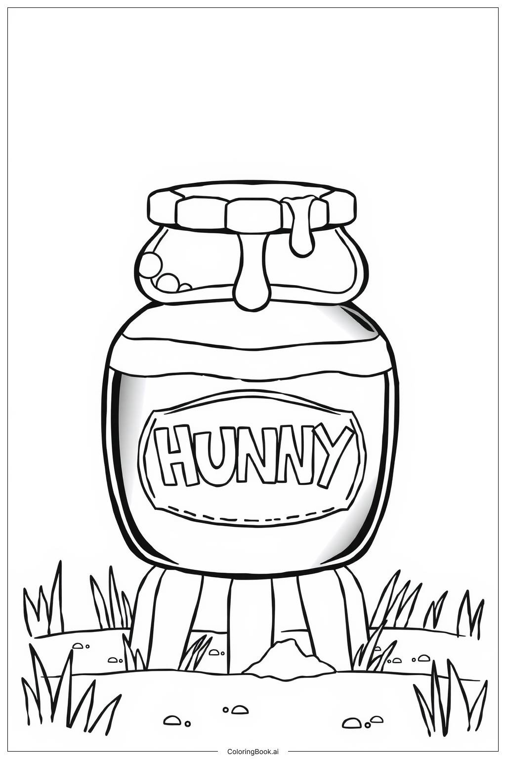  winnie the pooh honey jar Coloring Page 