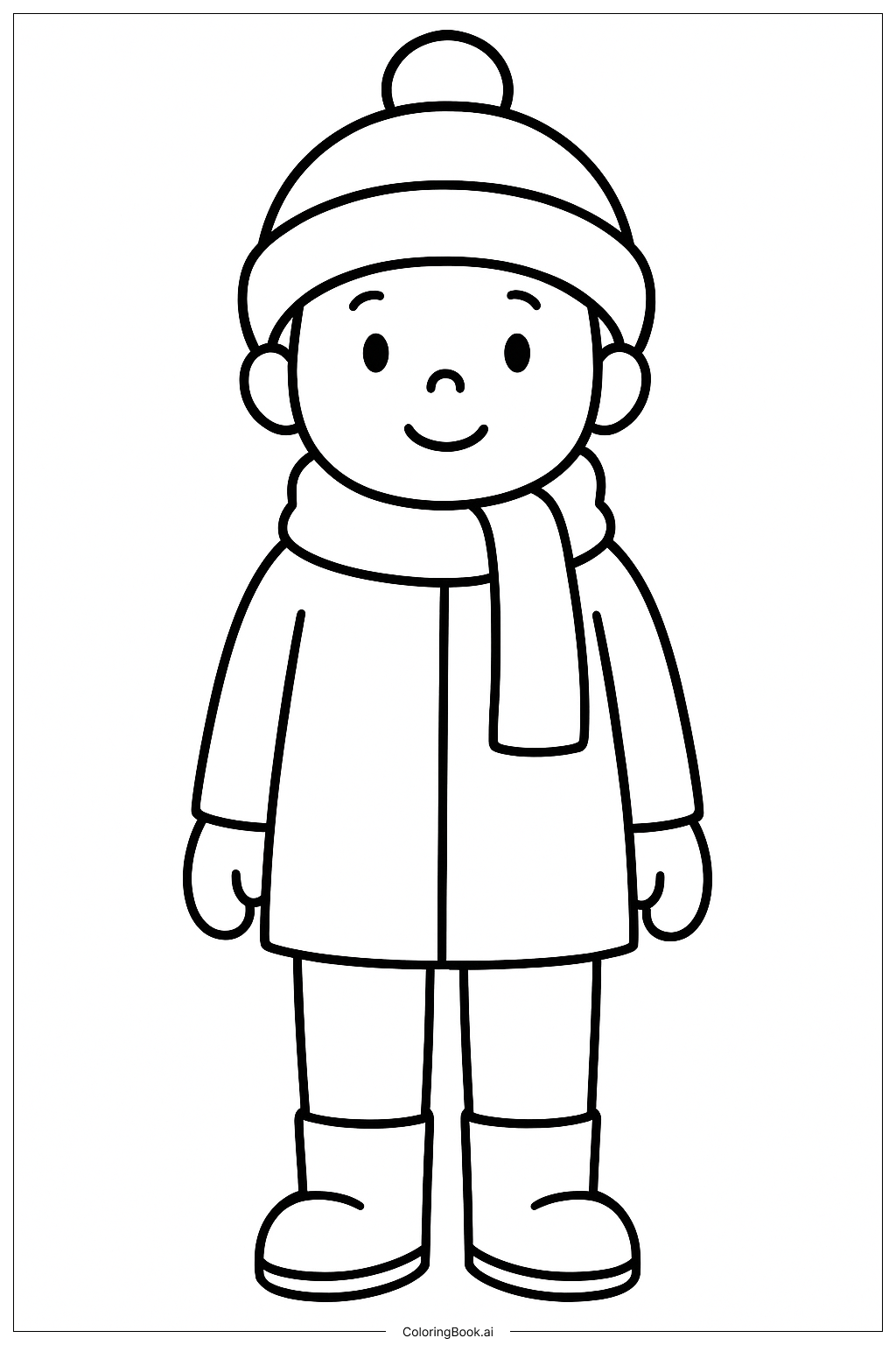  冬に向けて防寒対策の塗り絵ページ 