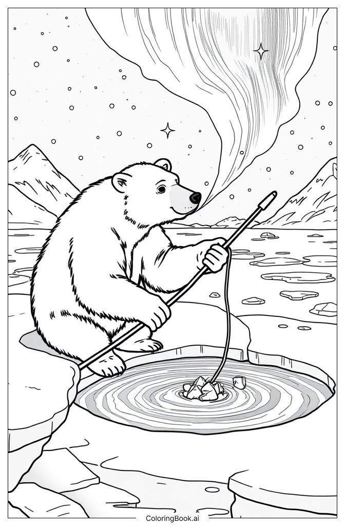  Página para colorear de Oso polar 