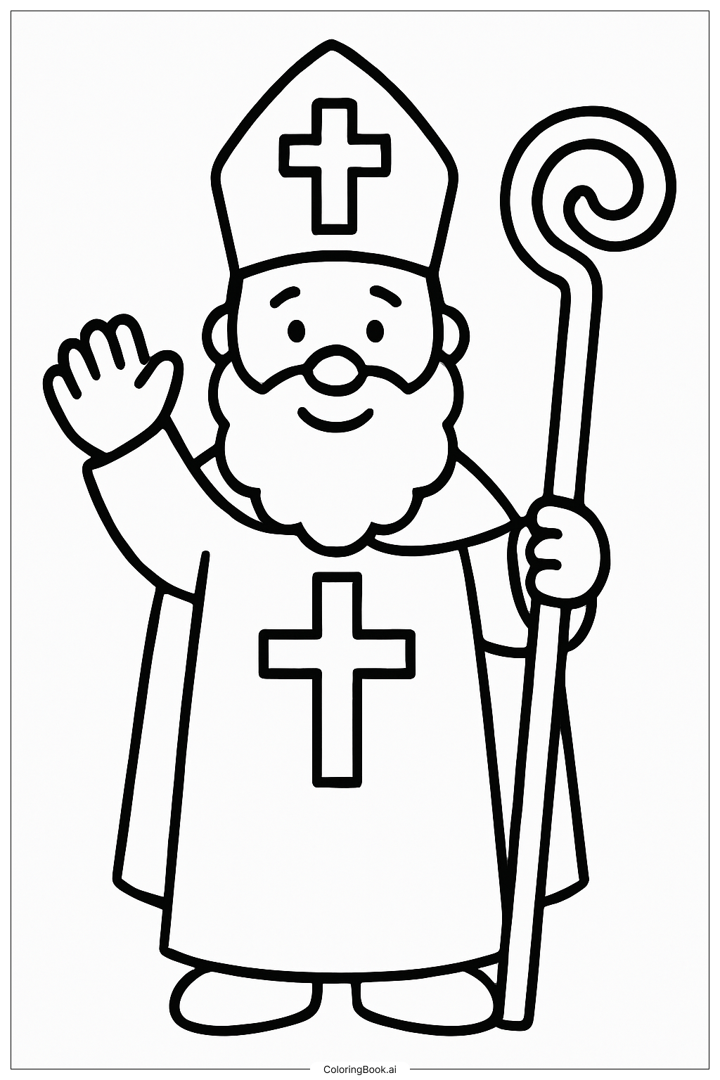 성 니콜라스 인사하기 색칠공부 페이지