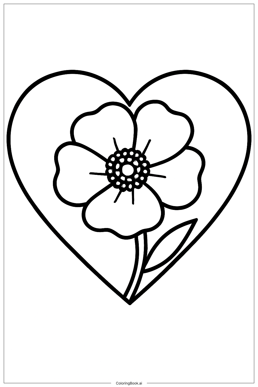 Hình trái tim và hoa Anh túc