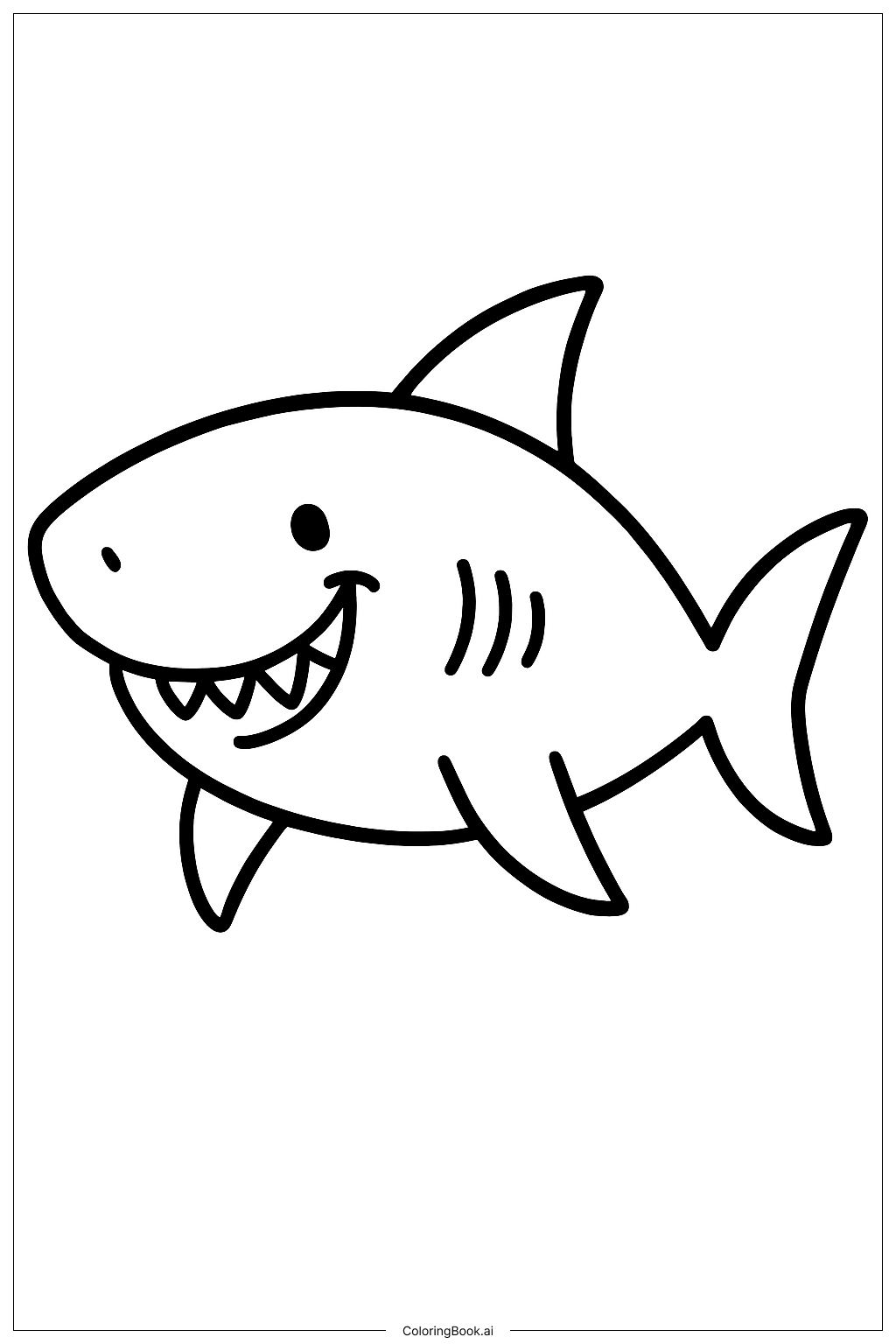  Ein freundlicher Megalodon Ausmalseite 