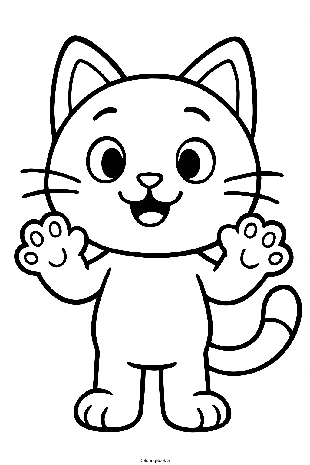  Gabby Cat Showing Her Paws Coloring Page 