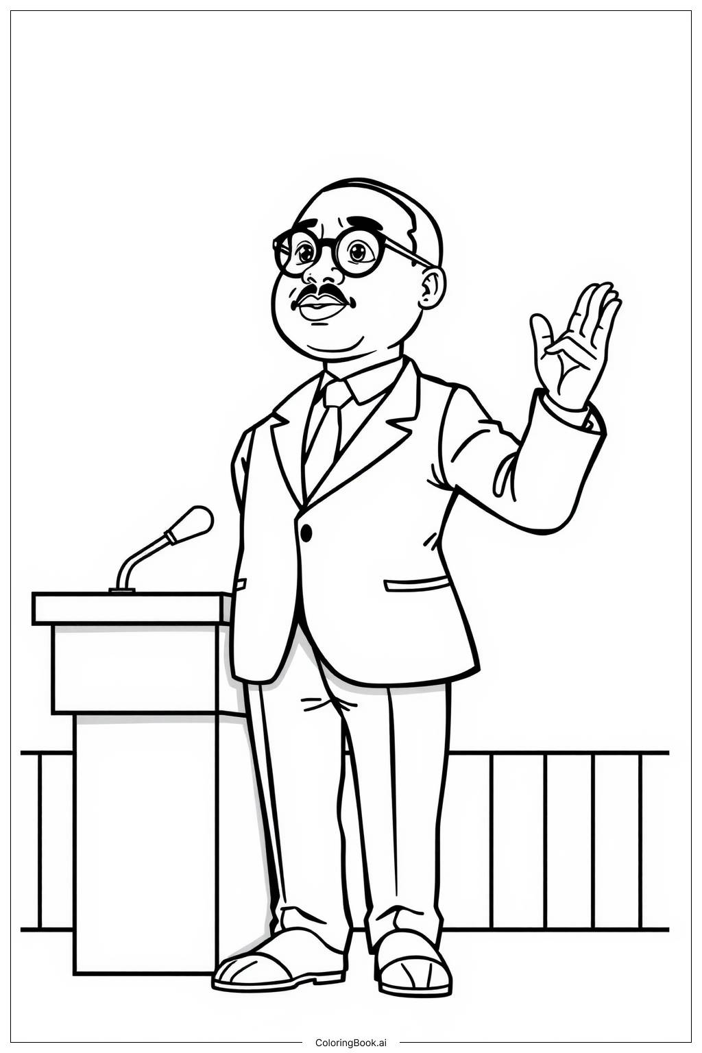  martin luther king Speaking at the Lincoln Memorial Coloring Page 