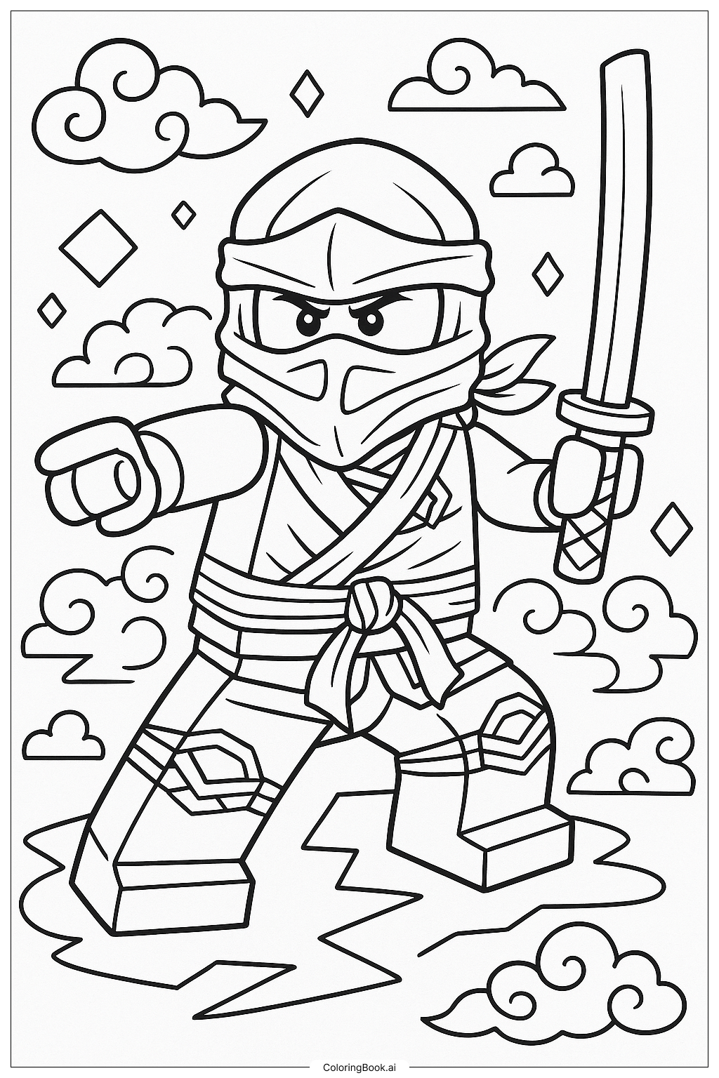  The Golden Ninja Lloyd Of Ninjago Ausmalseite 