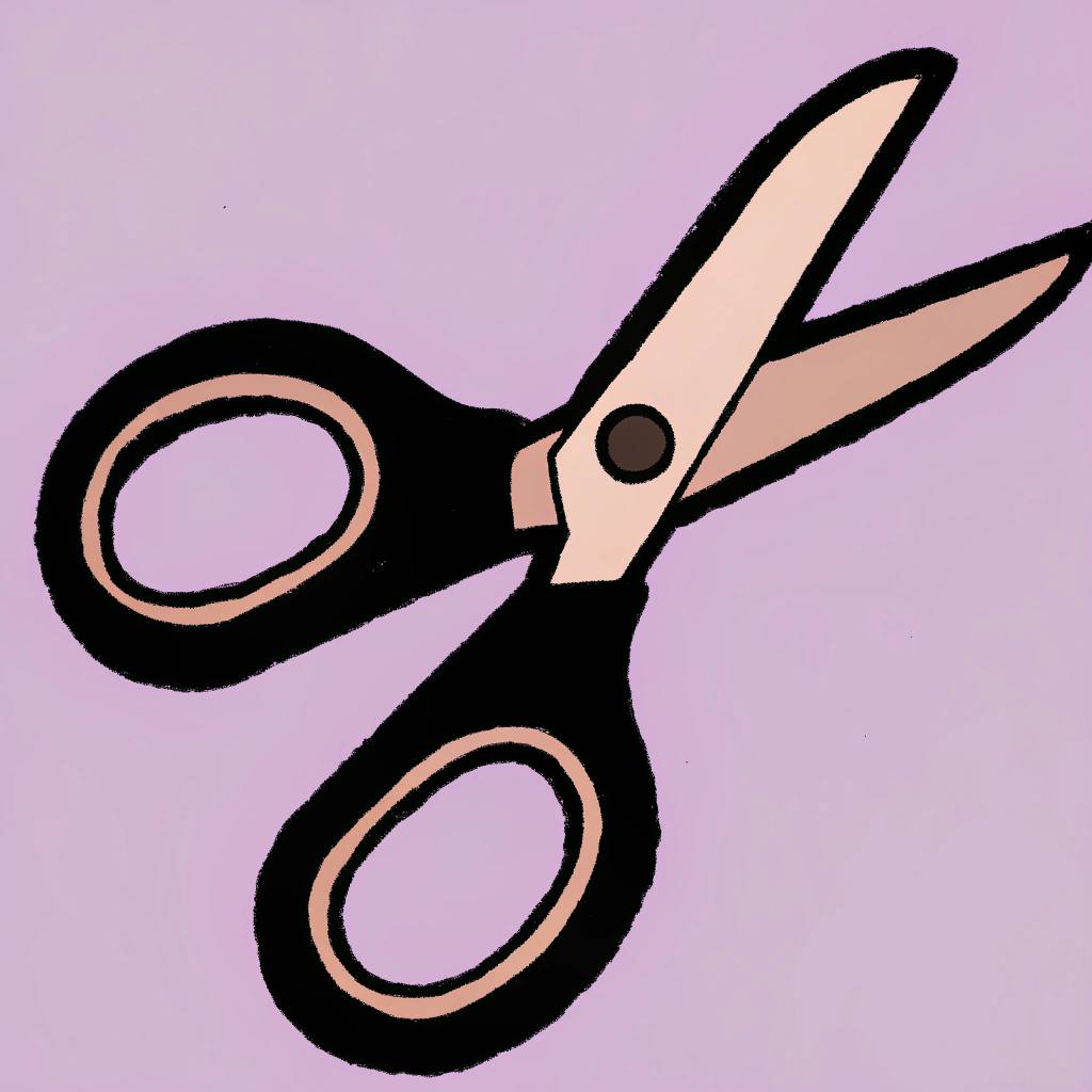 Bastelutensilien: Eine lustige Illustration von Scheren für kreative Projekte