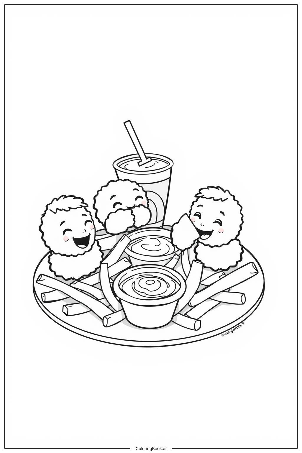  Chicken Nuggets3 Coloring Page 