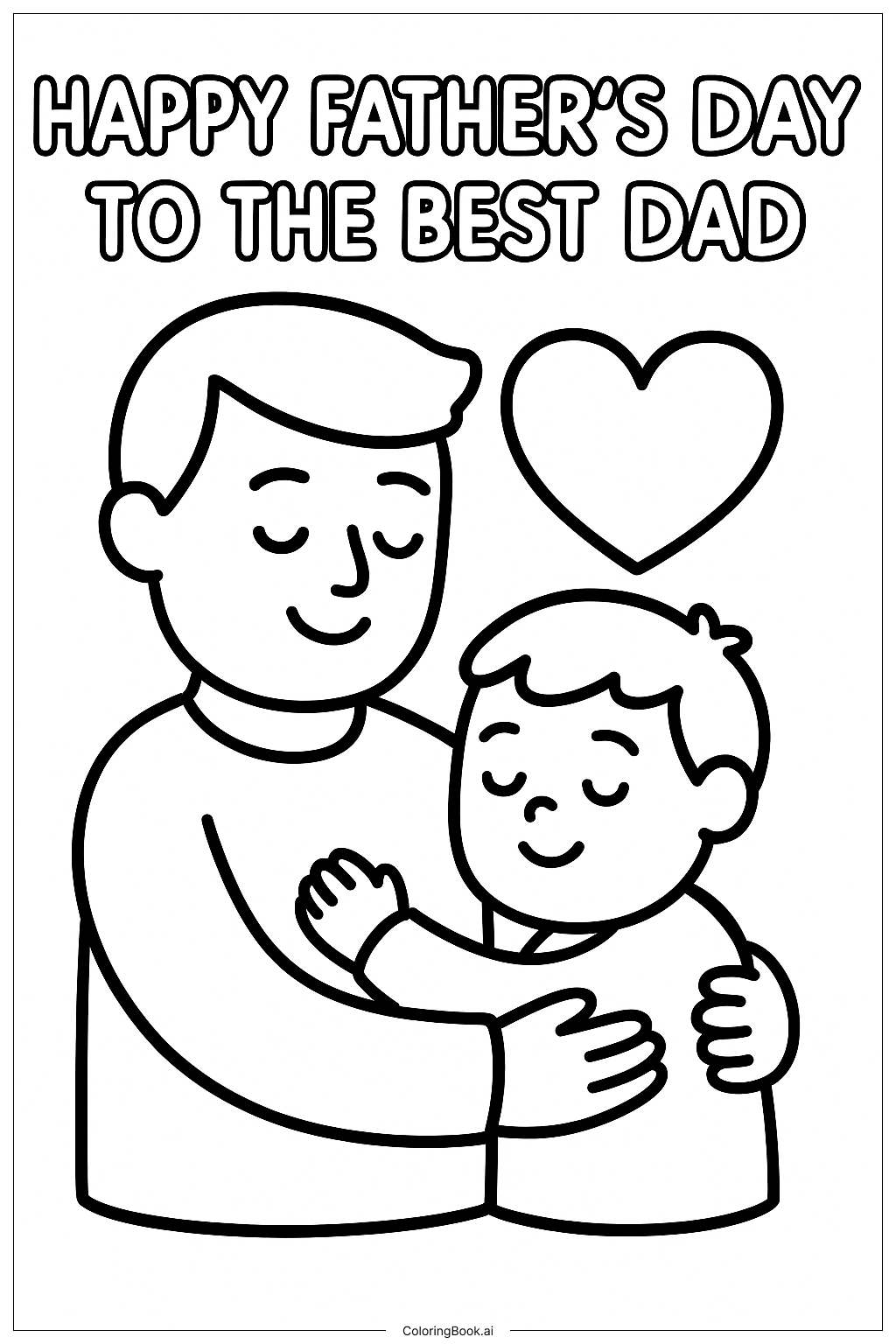 Happy Fathers Day To The Best Dad Coloring Page