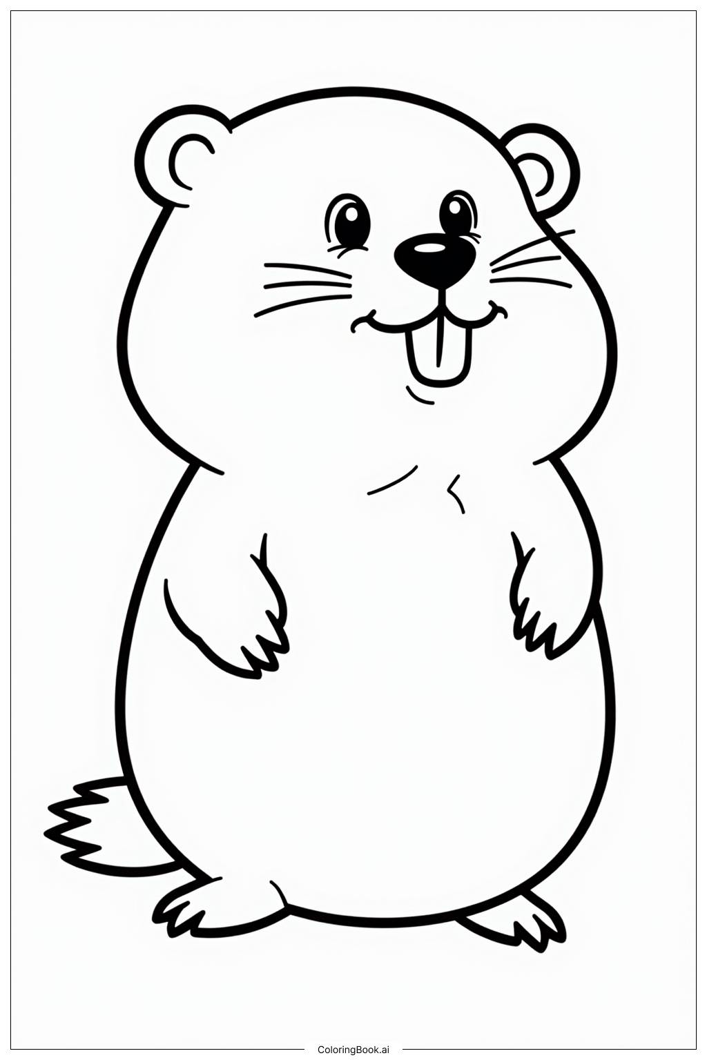  Ground Hog Standing on Hind Legs Coloring Page 