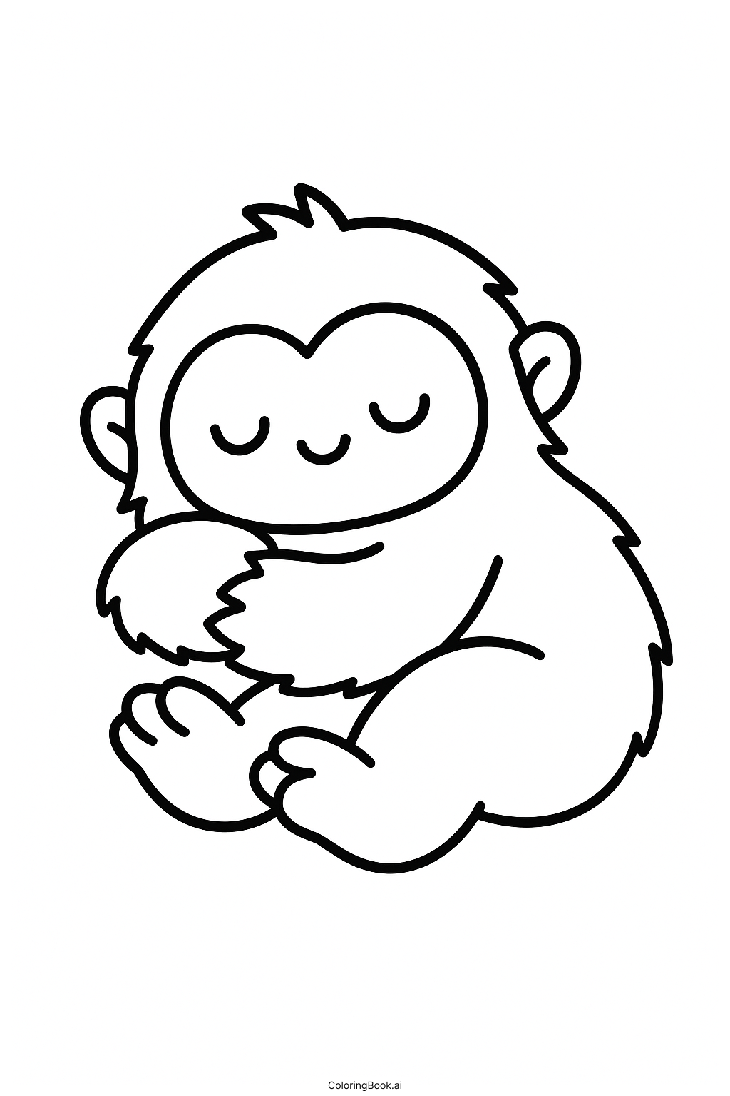  Page de coloriage Bébé Yéti endormi 