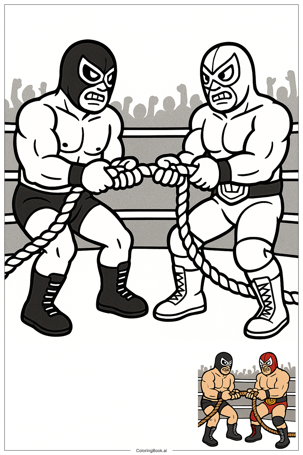 Trang tô màu Các đô vật WWE trong cuộc thi kéo co