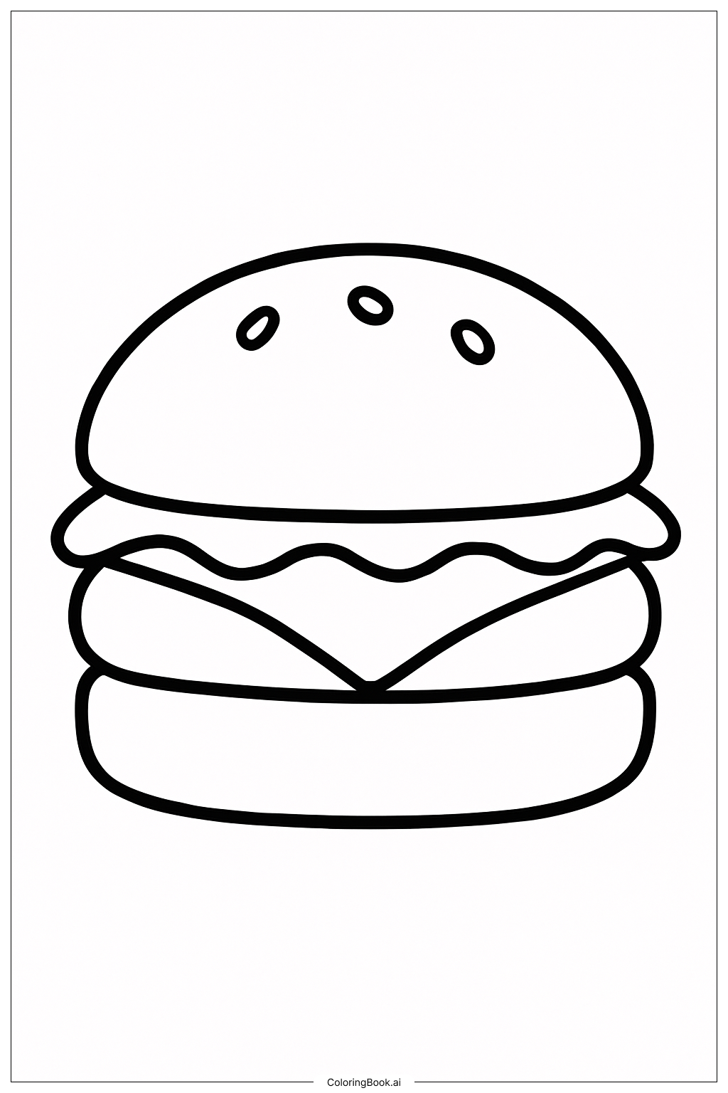  Page de coloriage Un seul cheeseburger 