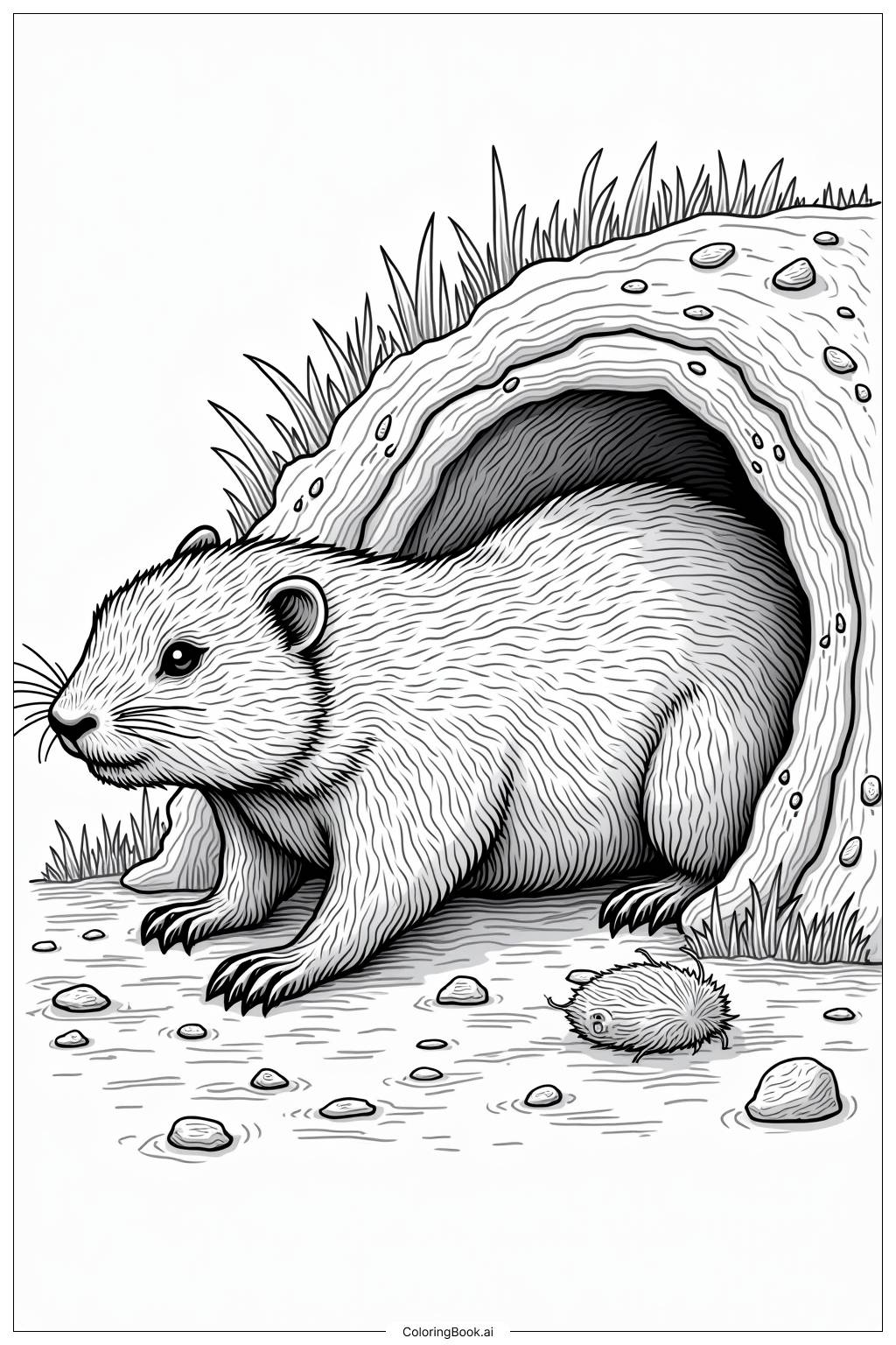  Ground Hog Holiday on Groundhog Day Coloring Page 