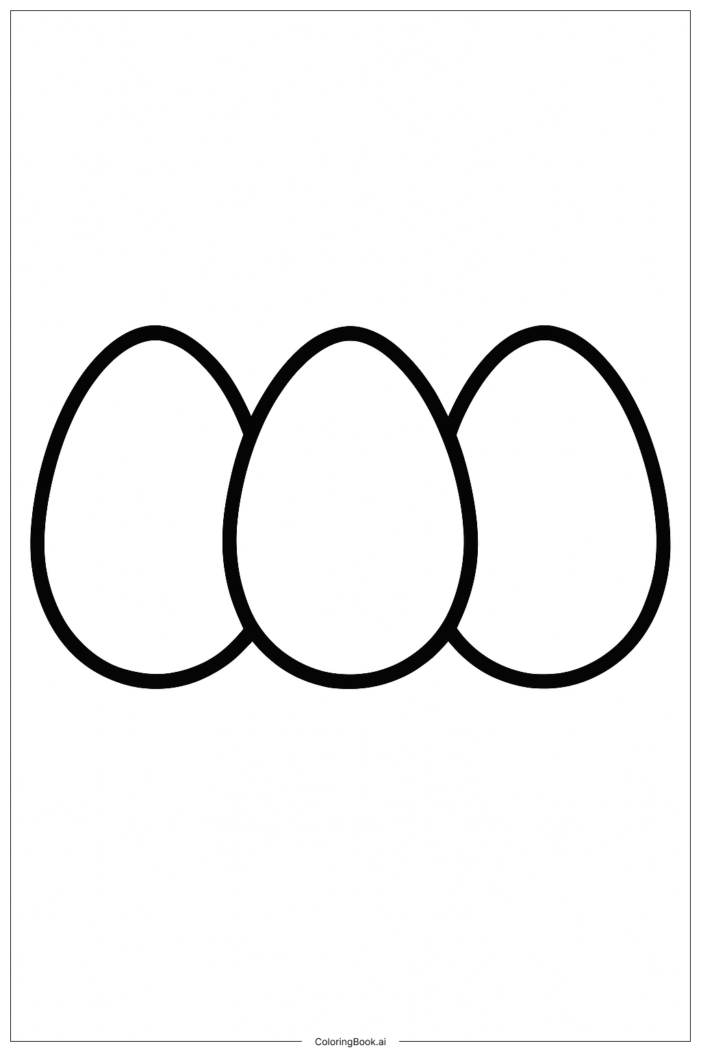  A Group Of Three Eggs Coloring Page 