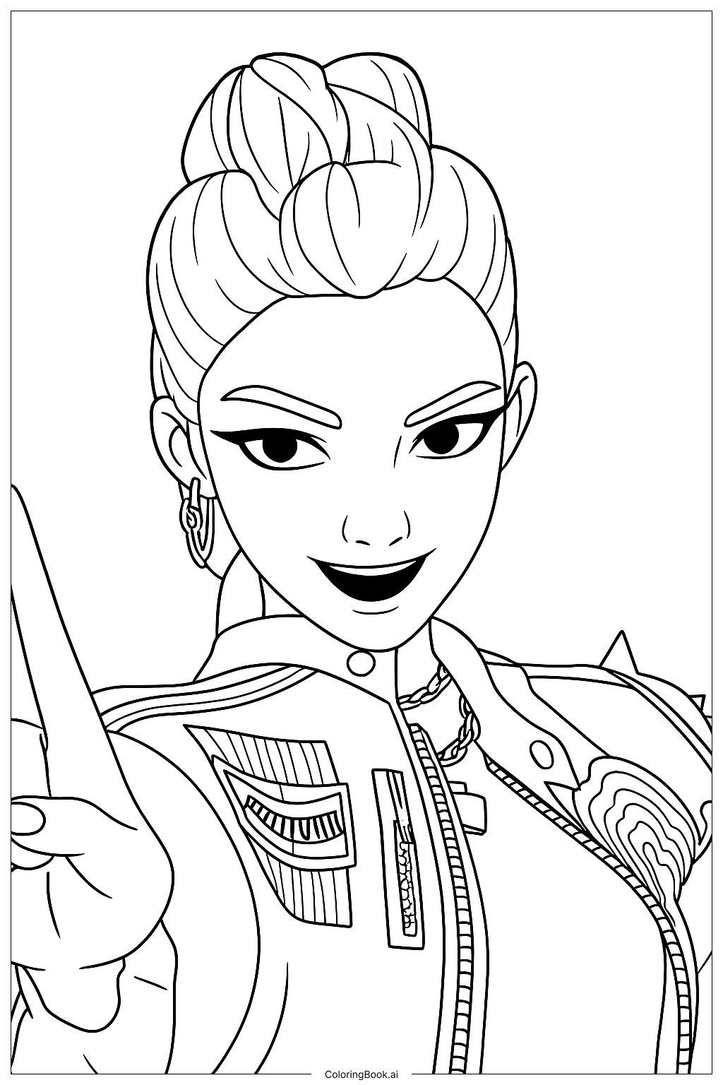  Rumi Pointing Her Finger Upwards Coloring Page 