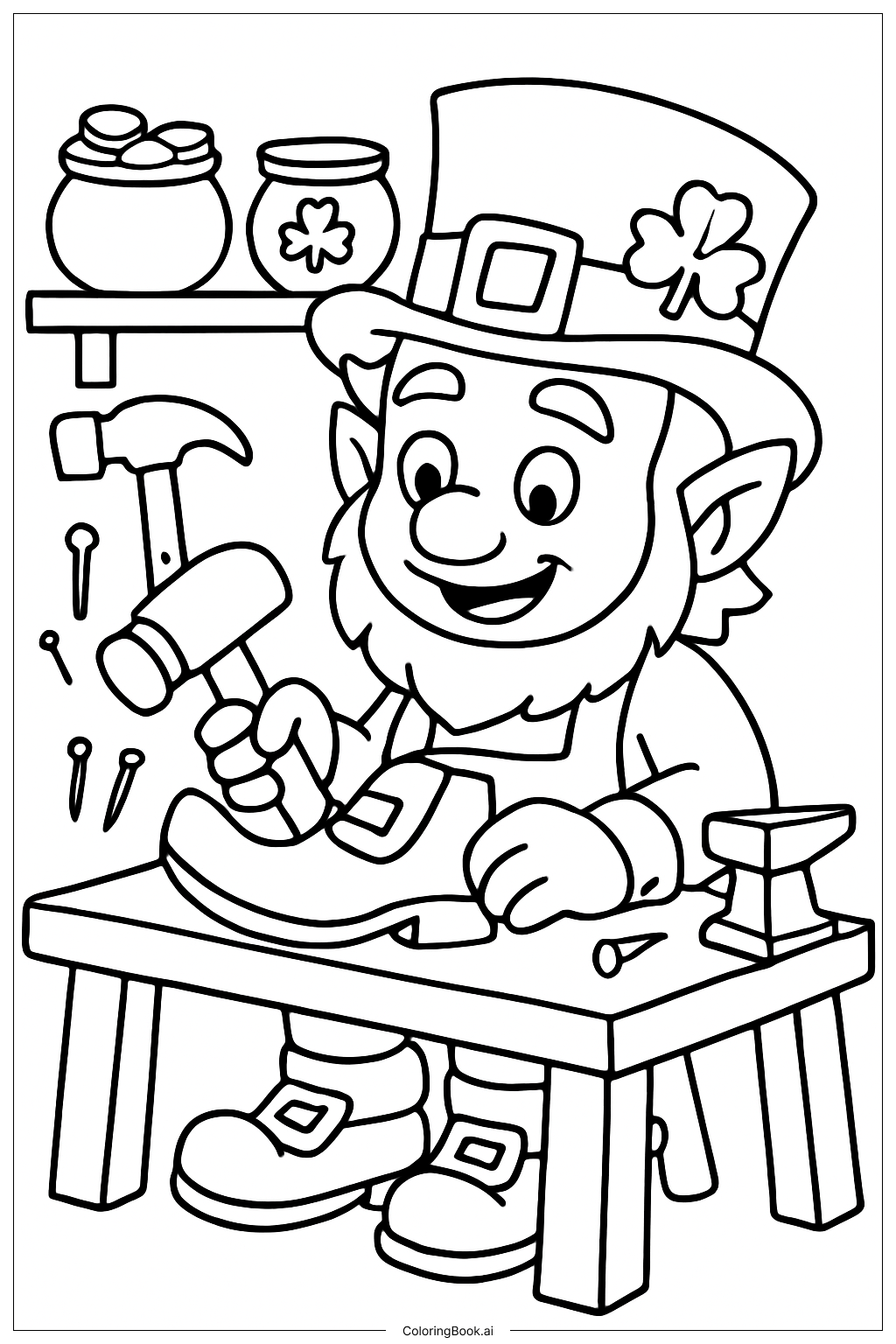 Kobold arbeitet in der Werkstatt