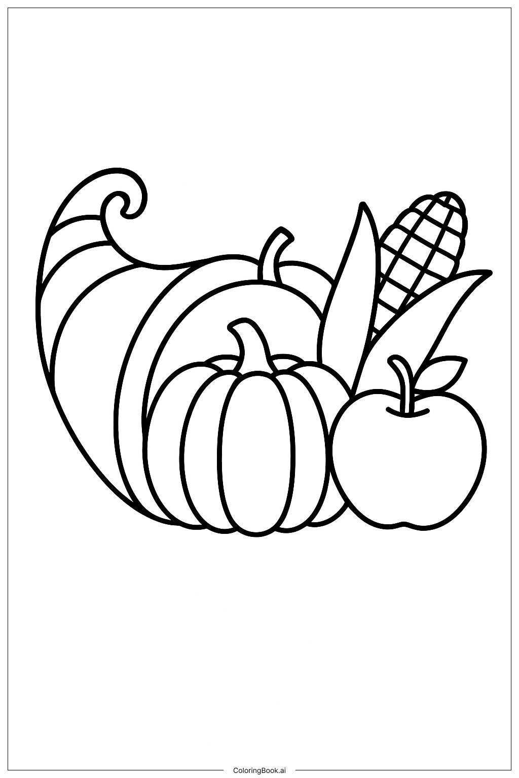  Trang tô màu Simple Harvest Cornucopia 