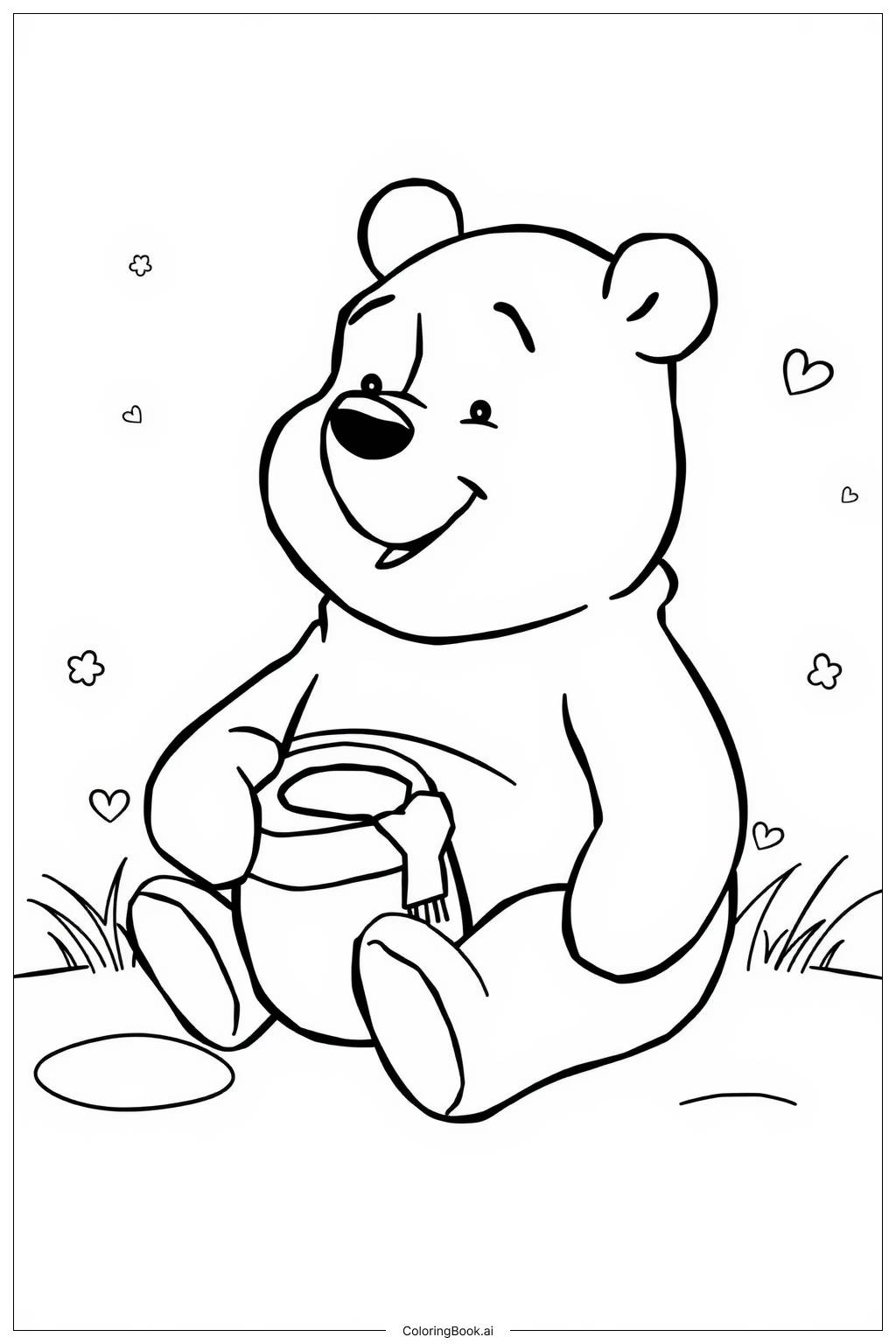  Página para colorear de bebé Winnie the Pooh 