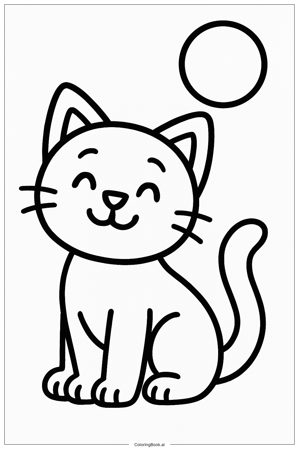  Gabby Cat With A Happy Sun Coloring Page 