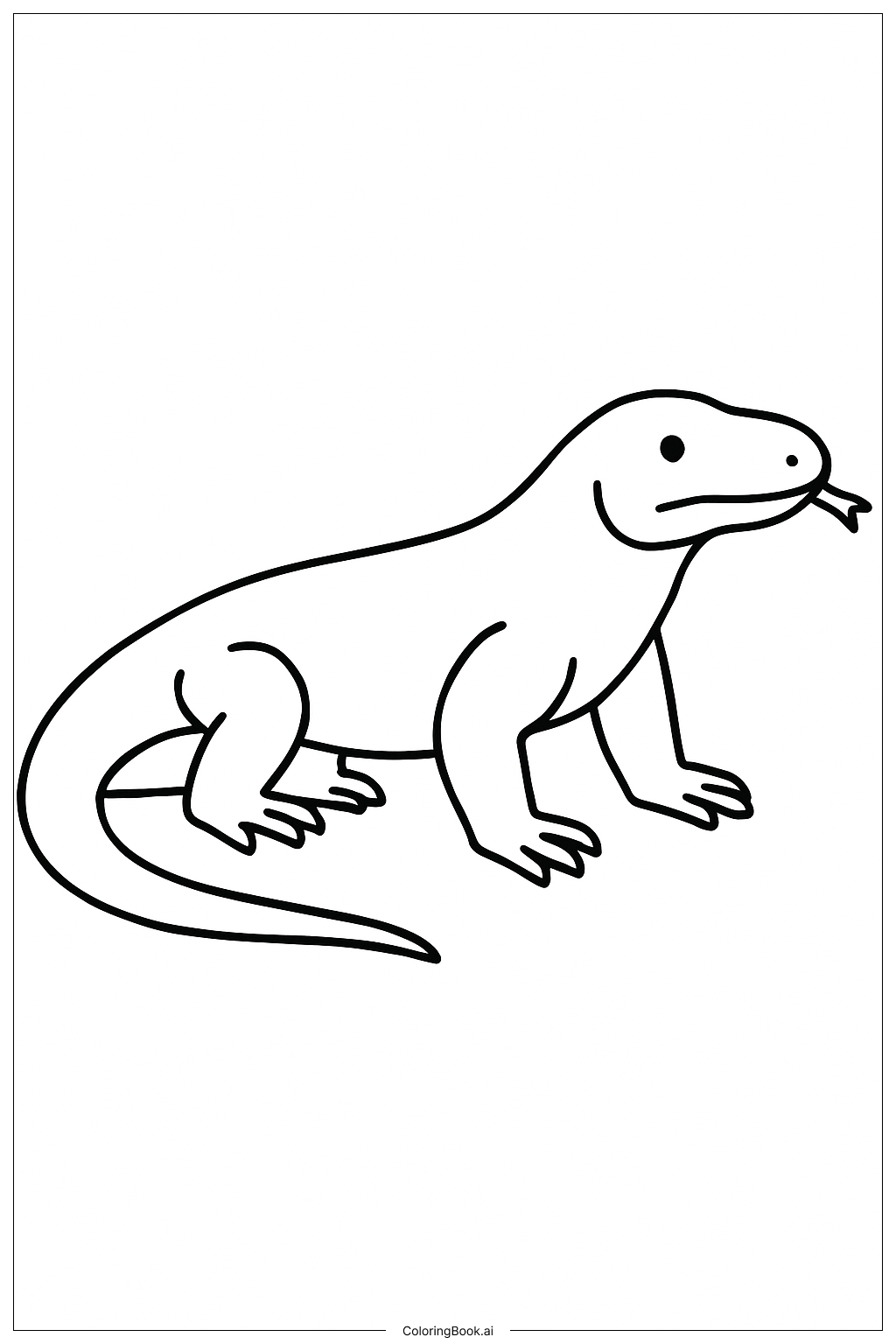  Komodowaran an einem Sandstrand Ausmalseite 