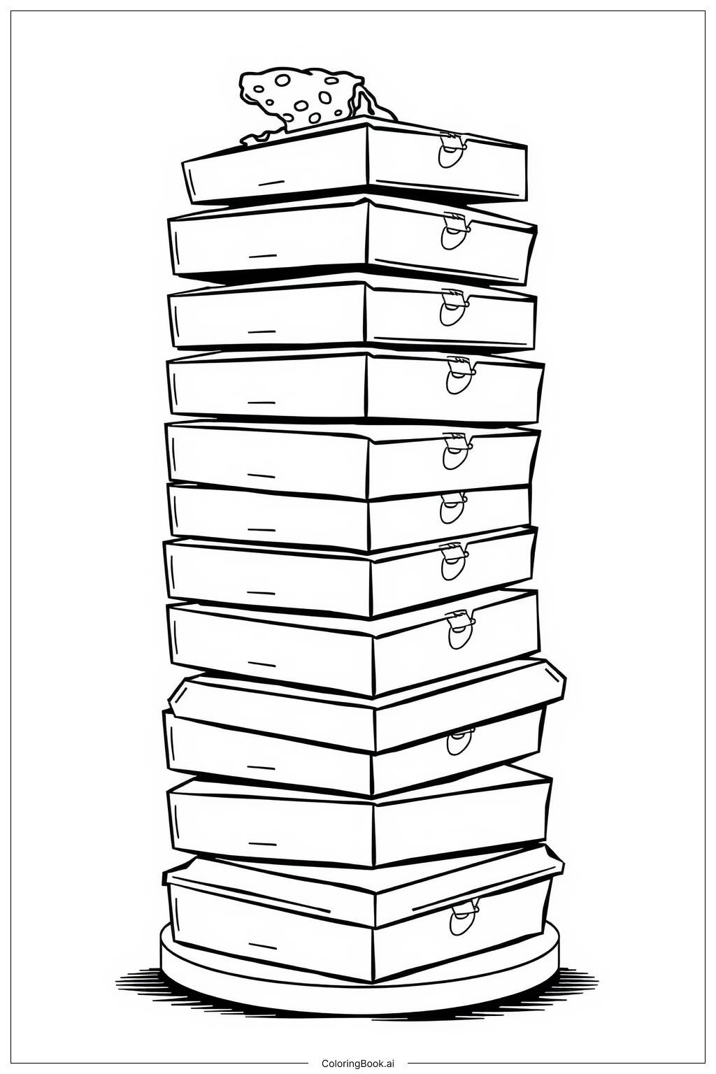  Detailed Pizza Tower Illustration-2 Coloring Page 