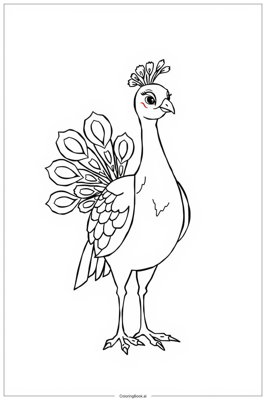  peacock in royal garden Coloring Page 