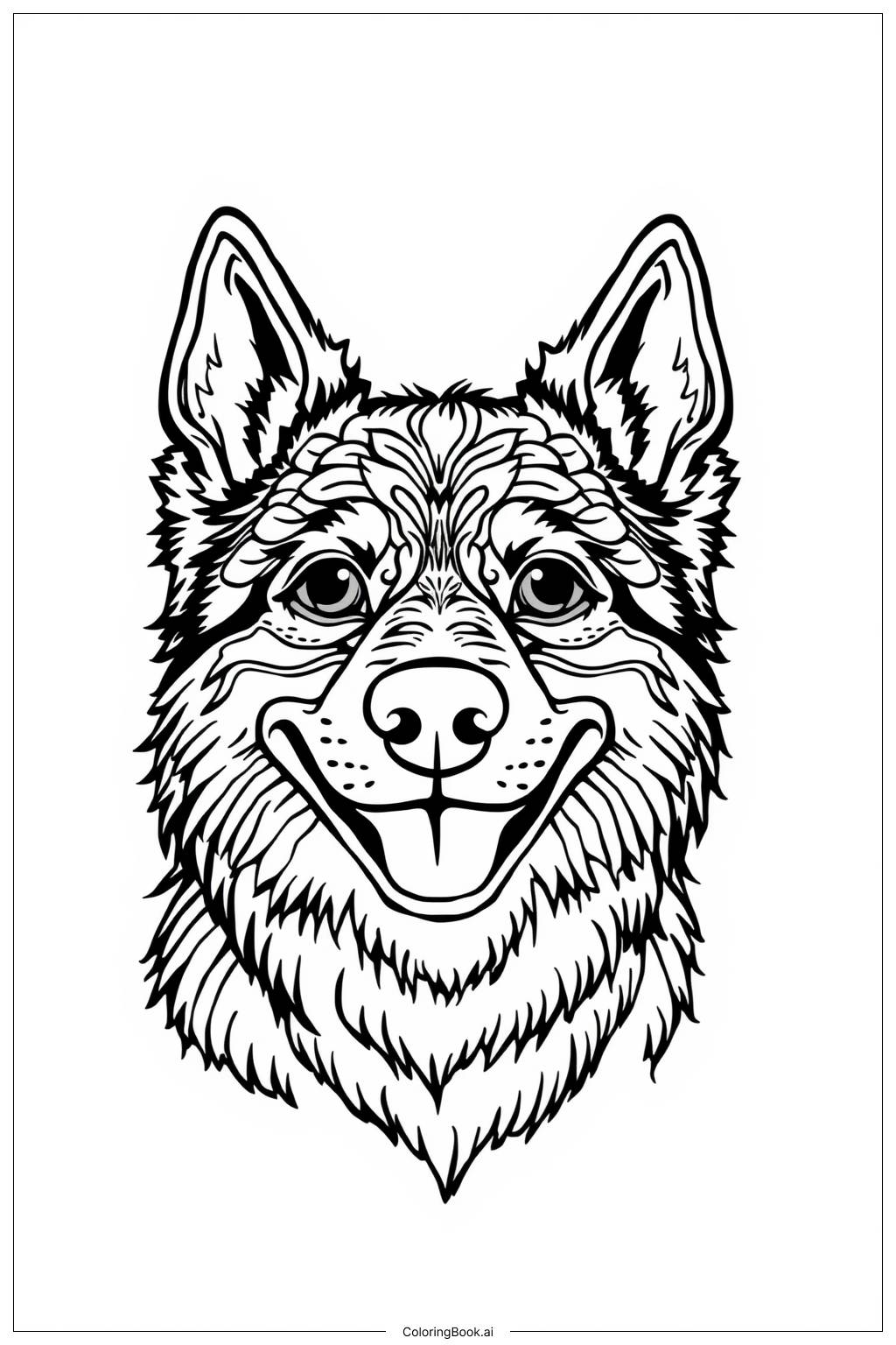  Doge Face Smile-2 Coloring Page 