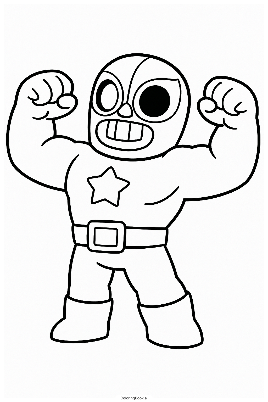  ブロウルスターズ エル プリモのポーズの塗り絵ページ 