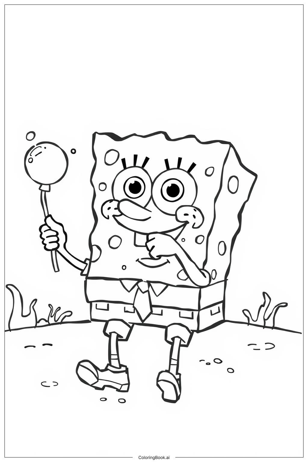  Trang tô màu Spongebob Thổi Bóng Bọt 