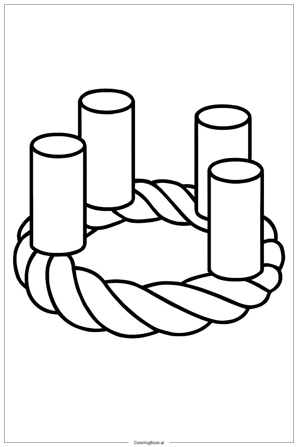  Woven Advent Wreath Ausmalseite 