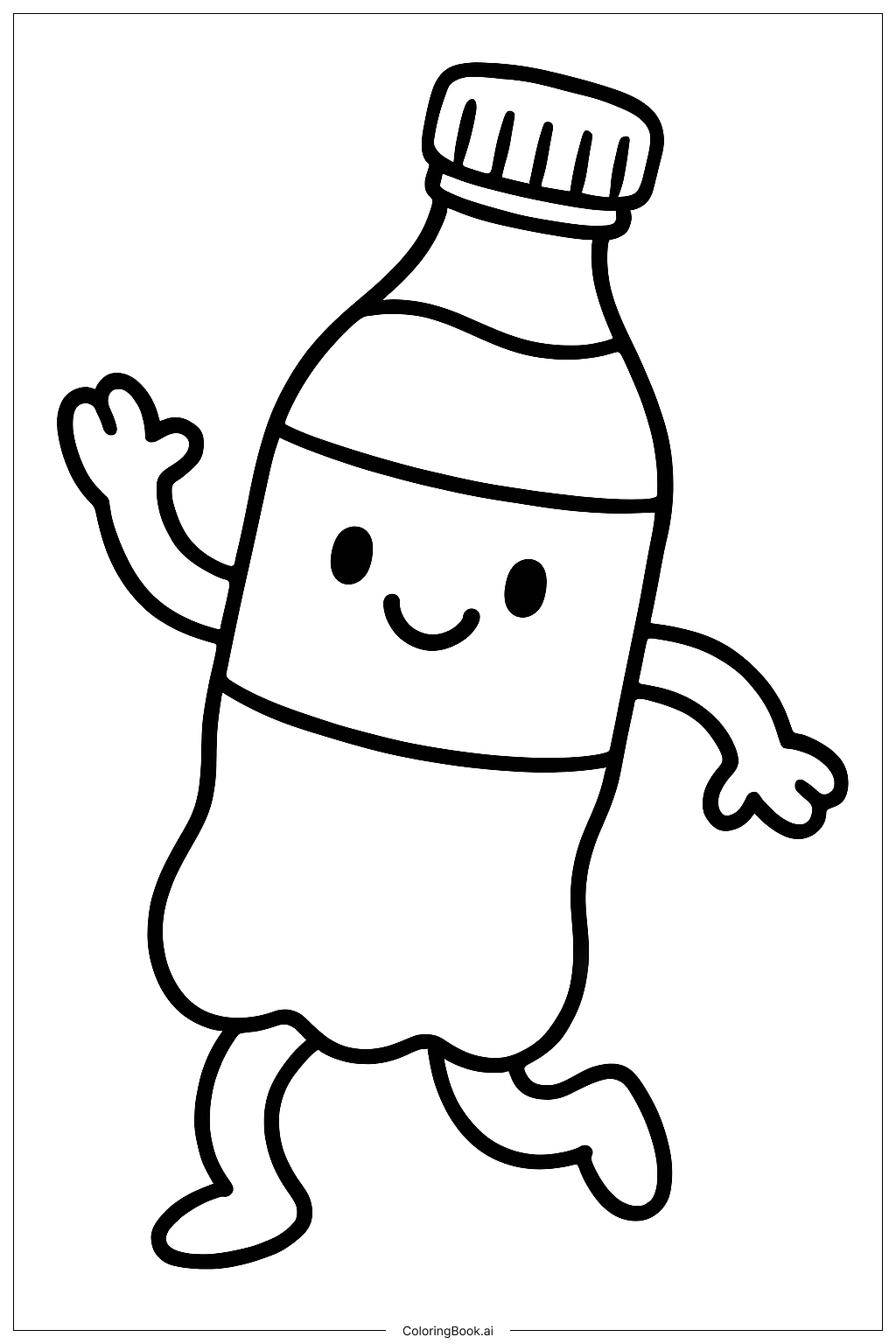 Página para colorear de Botella de Refresco Bailarina