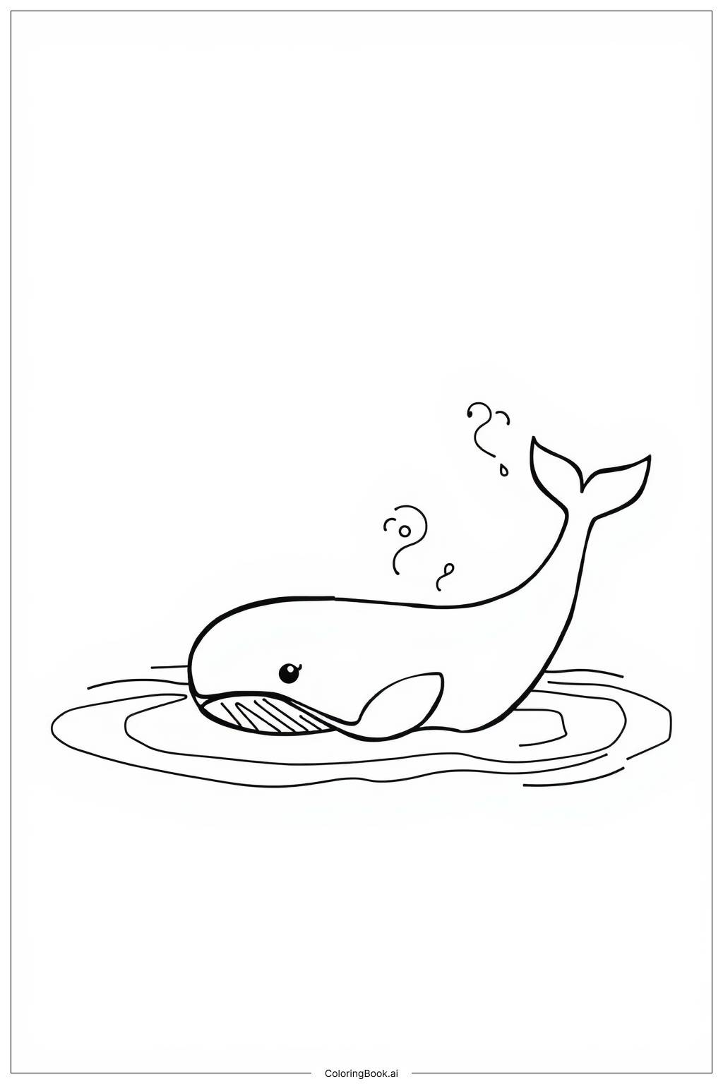  Page de coloriage Baleine Crachant de l'Eau 