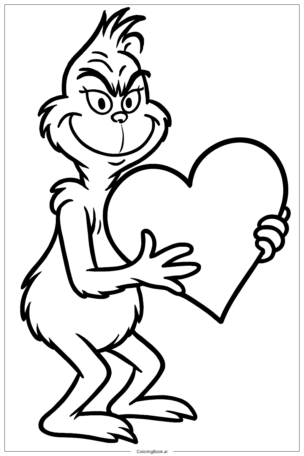  The Grinch Holding Enlarged Heart Coloring Page 