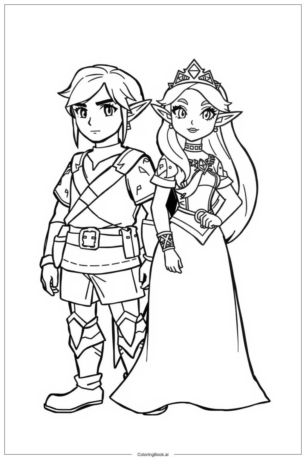  Zelda's Friendship with Link Over Time Coloring Page 