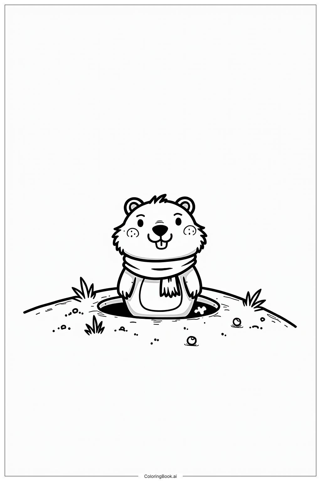  Page de coloriage Prévision météorologique de la marmotte le jour de la marmotte 