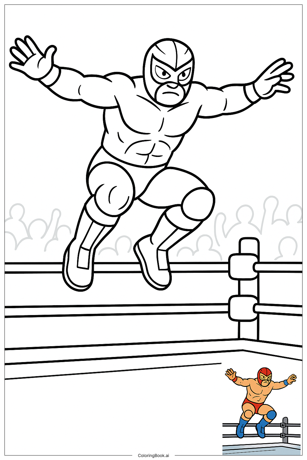 Trang tô màu VĐV WWE Nhảy Ra Từ Dây