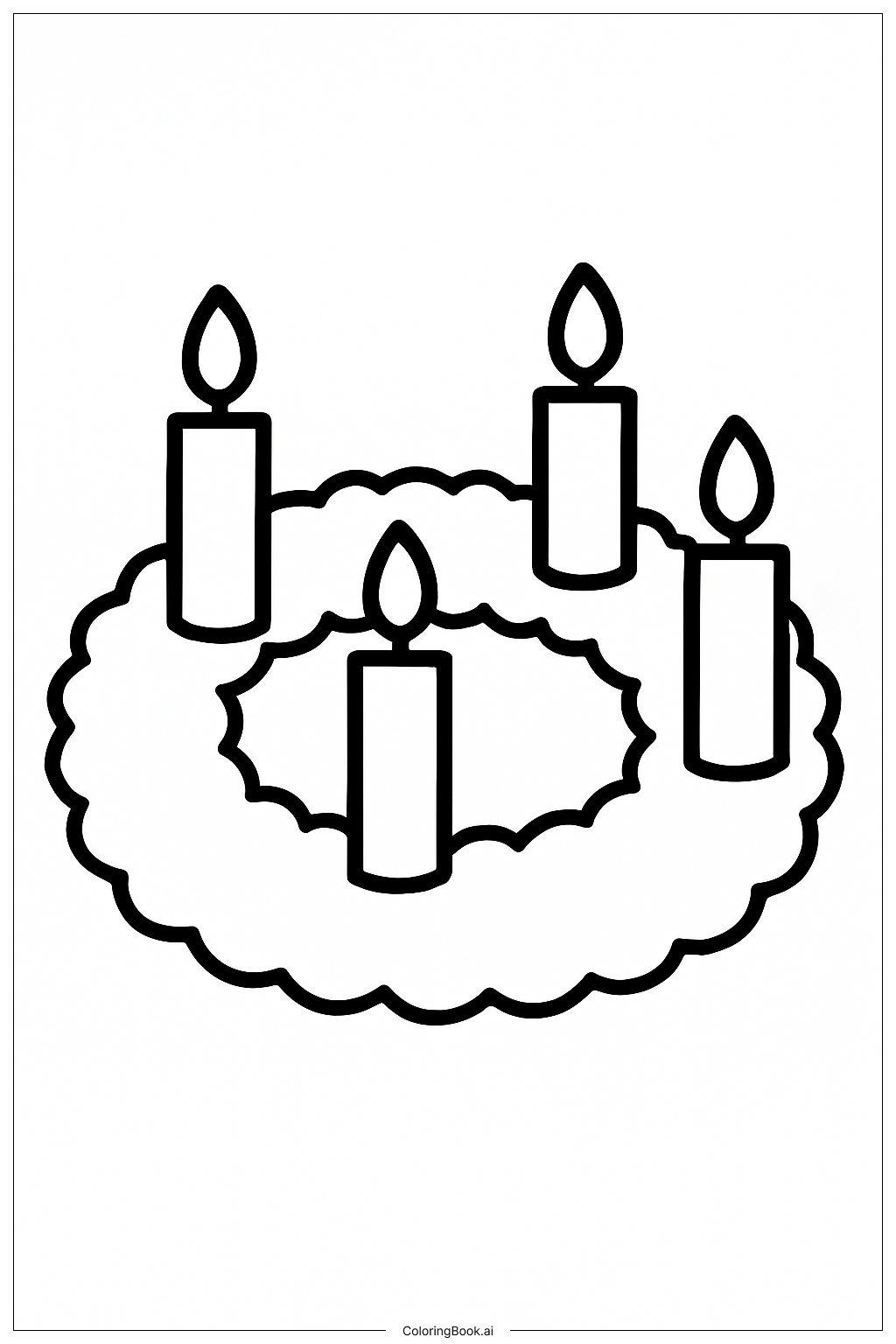  Plain Advent Wreath Ausmalseite 