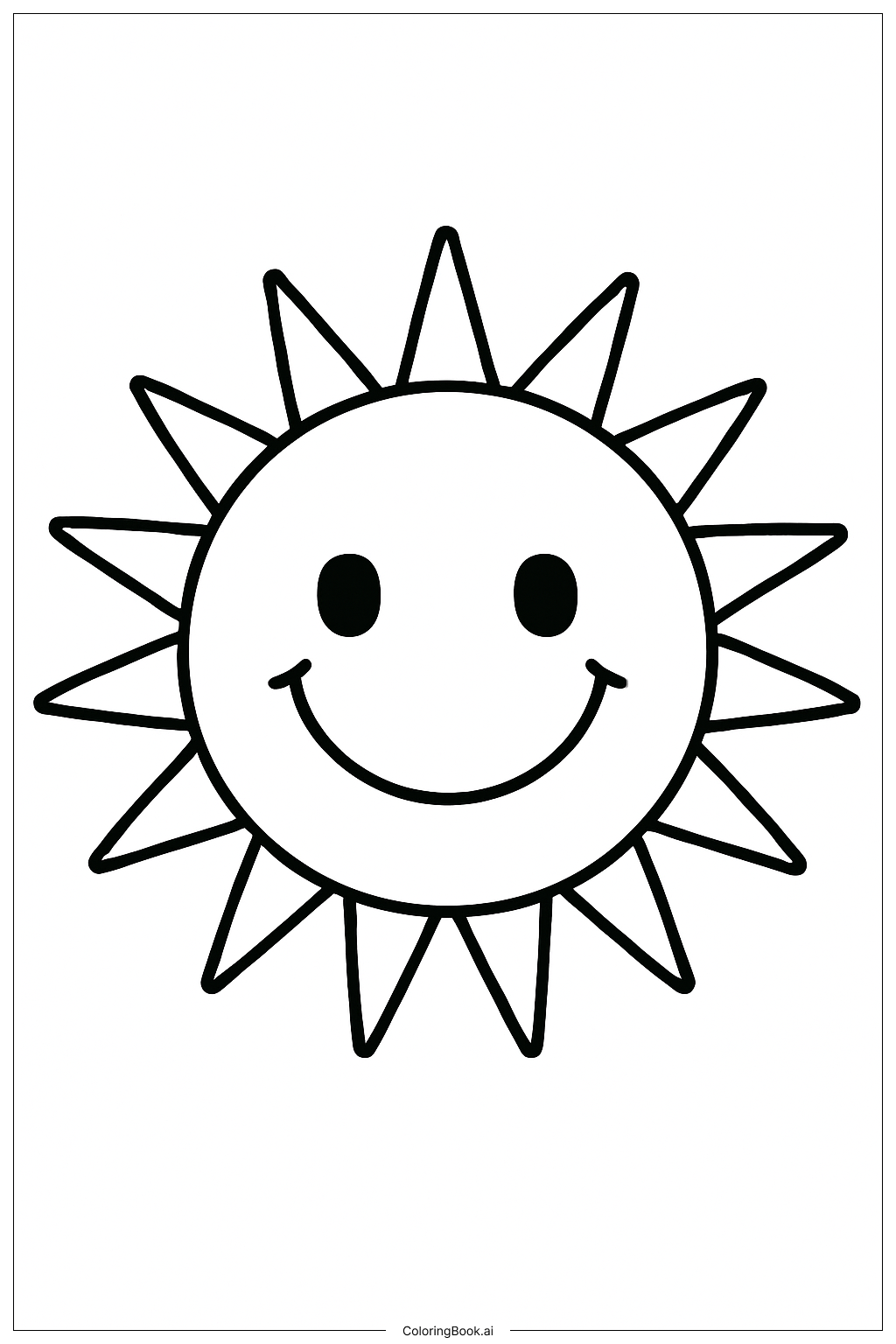  Smiling Summer Sun Coloring Page 