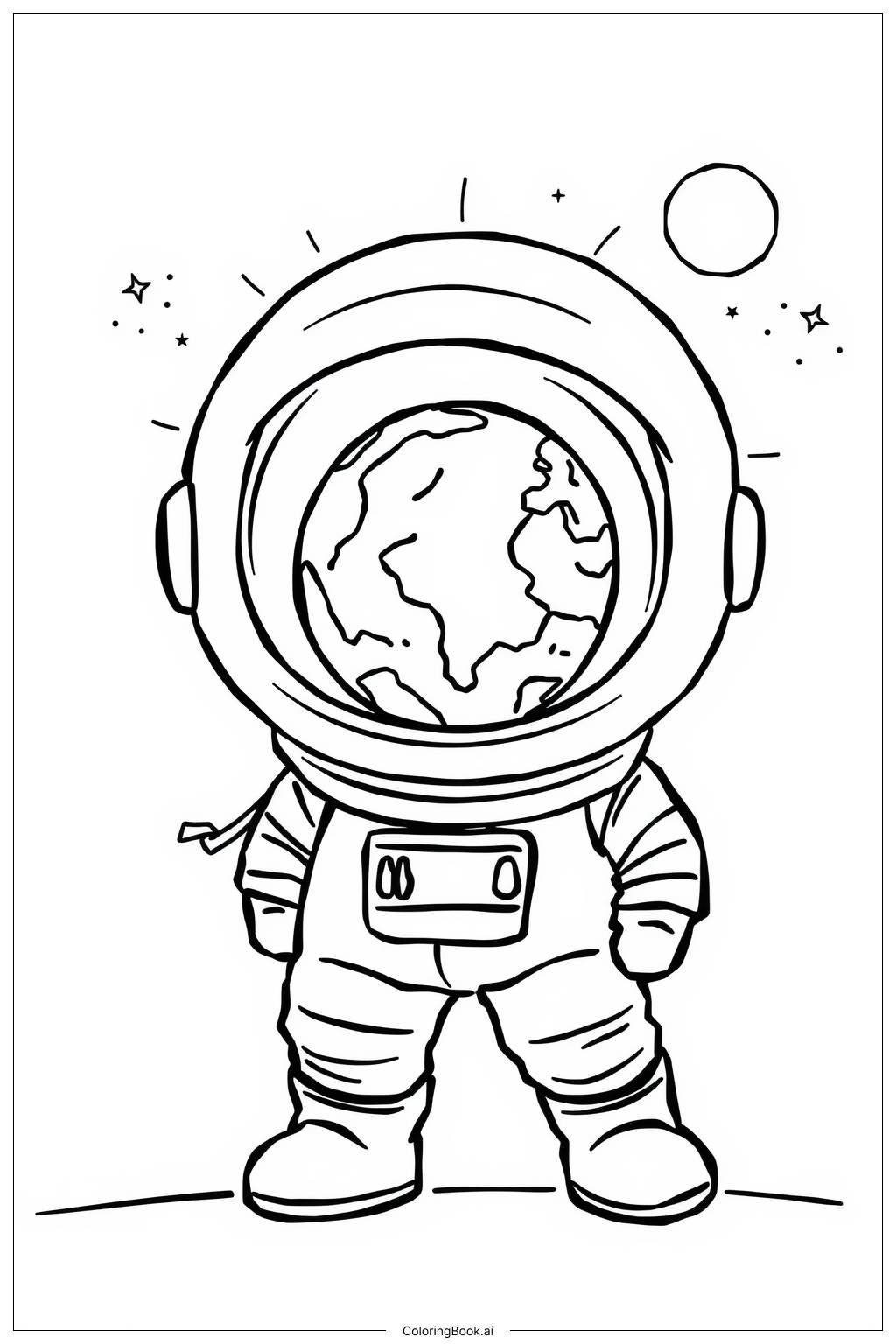  Weltraum-Spaziergang Abenteuer Ausmalseite 