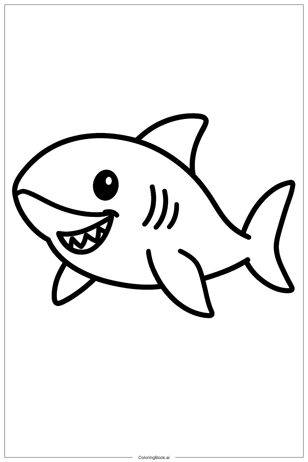  Baby Megalodon Schwimmen Ausmalseite 