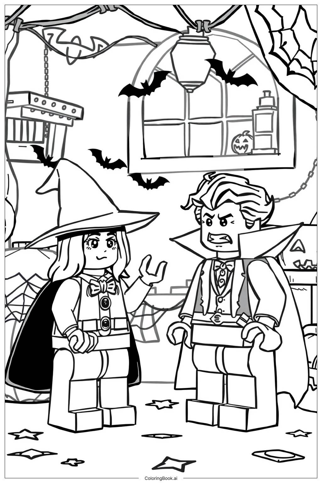  Lego Halloween Costume Party Coloring Page 