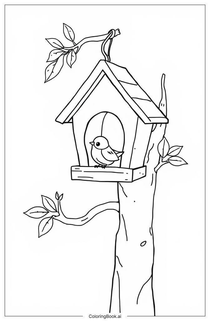  Bird House2 Coloring Page 