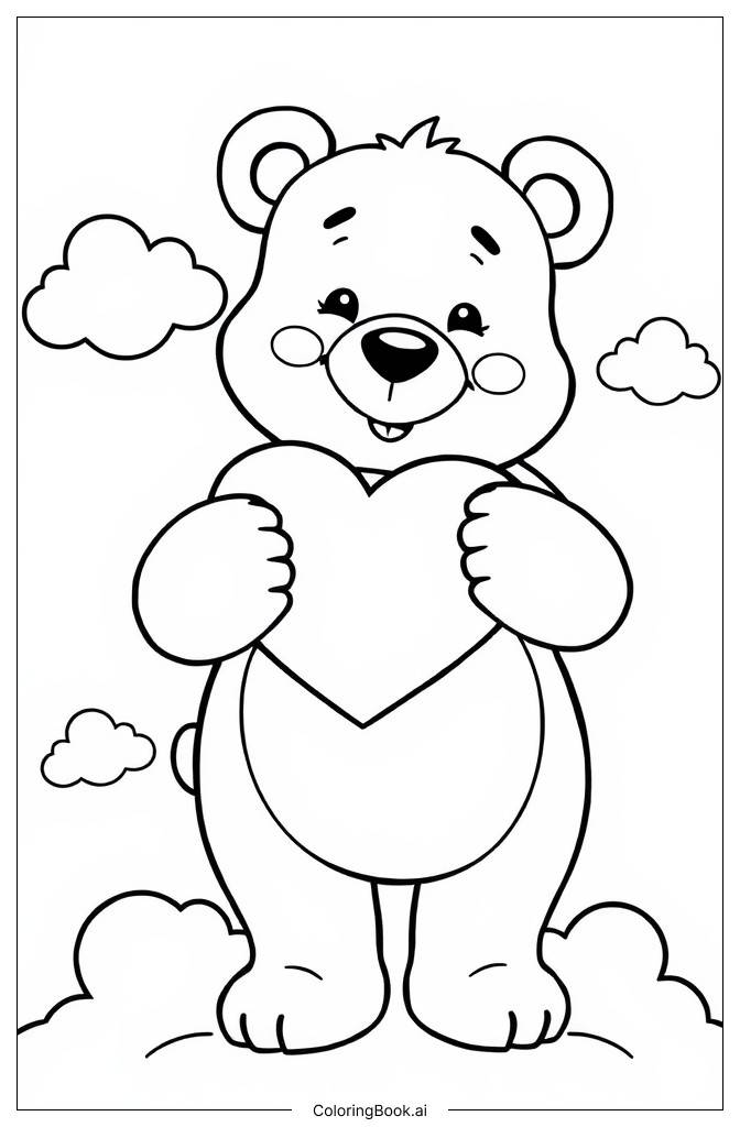  Página para colorear de Care Bear 