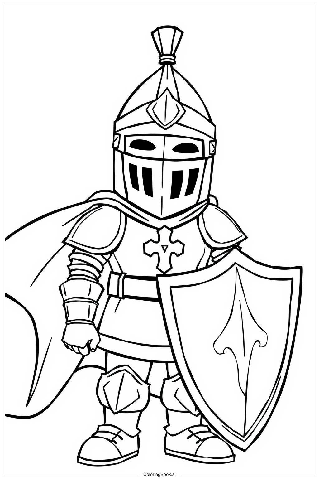  Knight in Shining Armor Coloring Page 