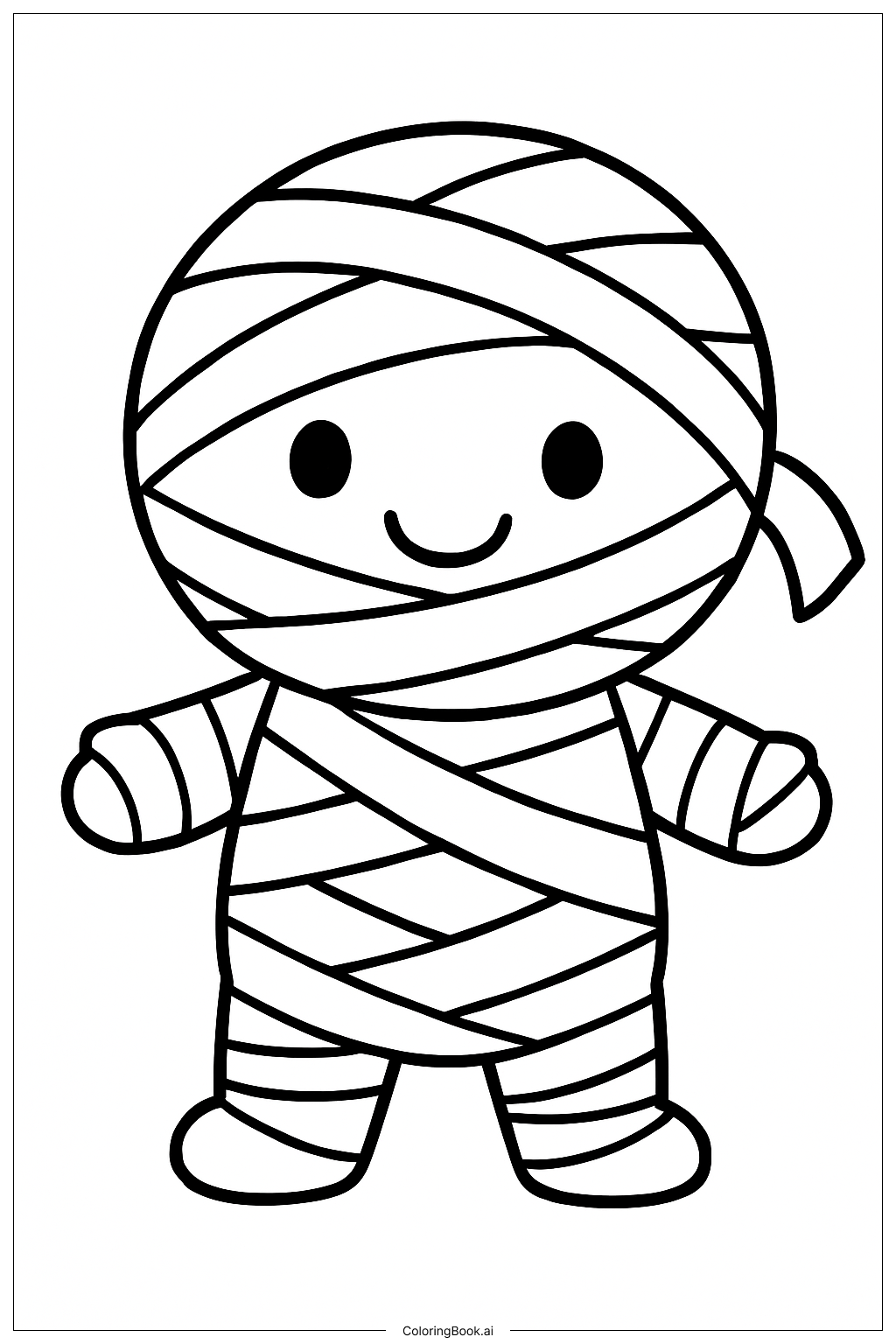 Baby Mummy Smiling Coloring Page 