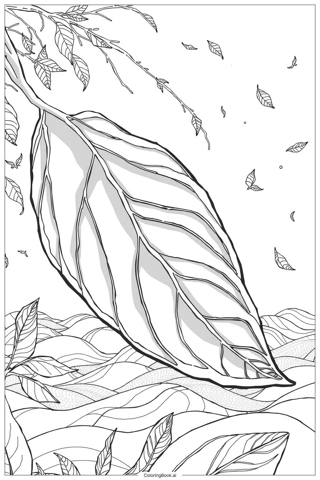 Tumble Leaf Caught in a Gentle Breeze Coloring Page (Free PDF&PNG ...