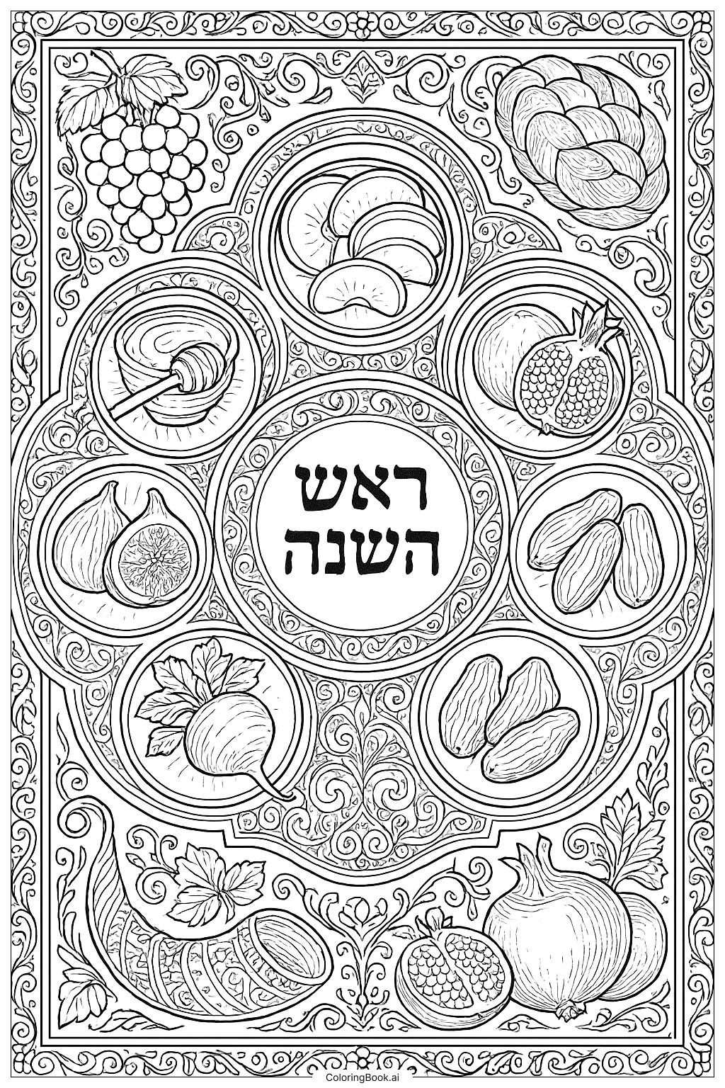An Intricate Rosh Hashanah Seder Plate