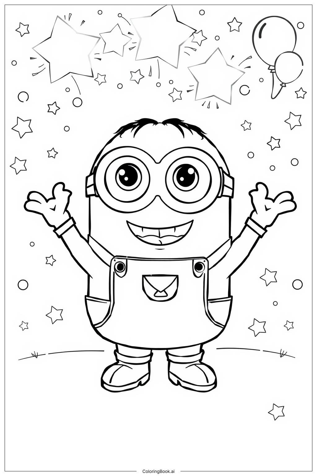  full page minion with a big grin Coloring Page 