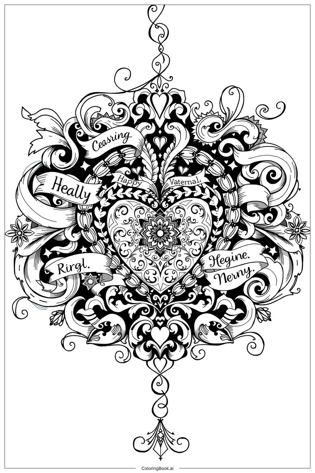  Heart Emoji And Candy Hearts Coloring Page 